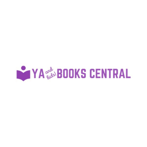 Logo for YA Books Central, with YA and kids! BOOKS CENTRAL in purple text. A stylized open book and a dot above it, resembling a person, appears to the left of the text. The background is white.