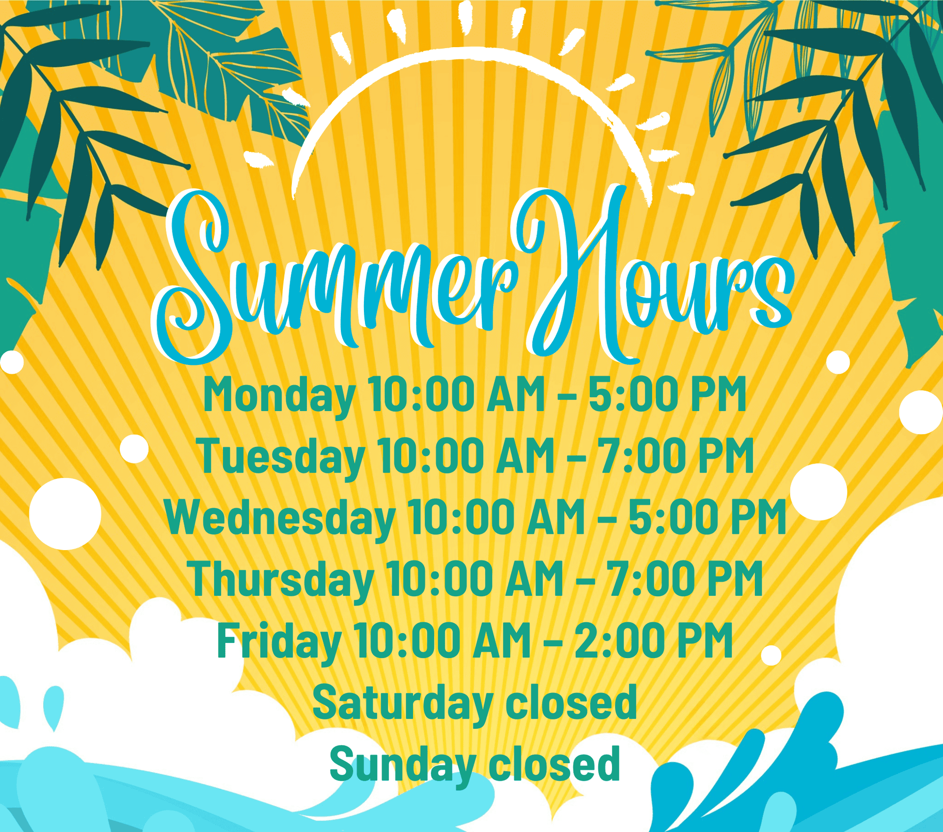 summer hours website